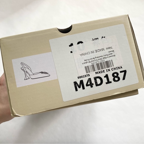 Crystal Slingback Satin Heels in Nude NWT - Picture 7 of 7